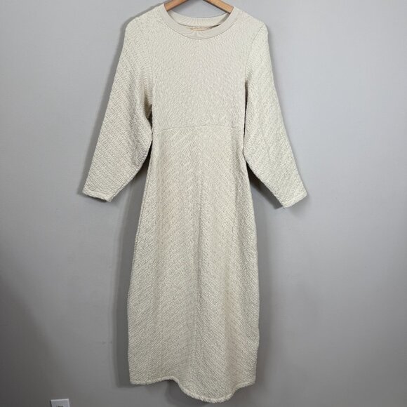Free People Gabby Seamless Midi Dress Women's M/L Ivory Wet Plaster Textured NWT - Picture 6 of 16